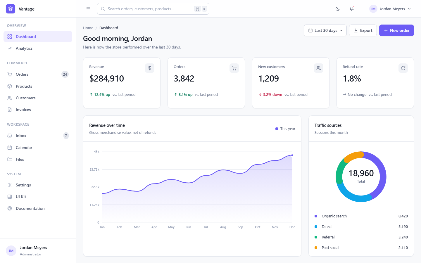 Vantage — Laravel edition
